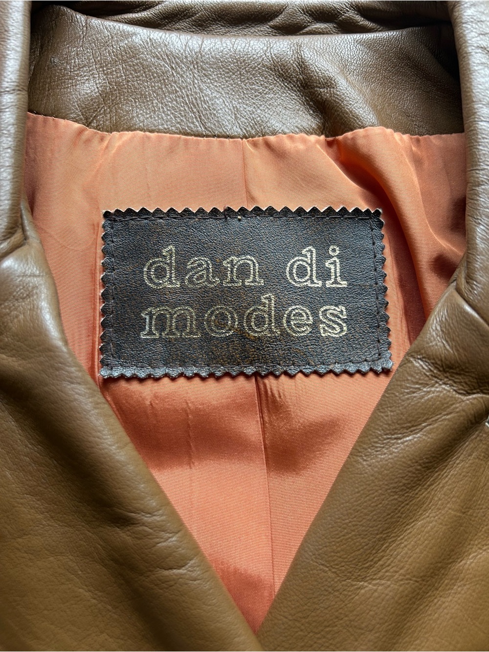 Dan di Modes Vintage 70’s Leather Coat Western Boho Belted Brown - Picture 6 of 13